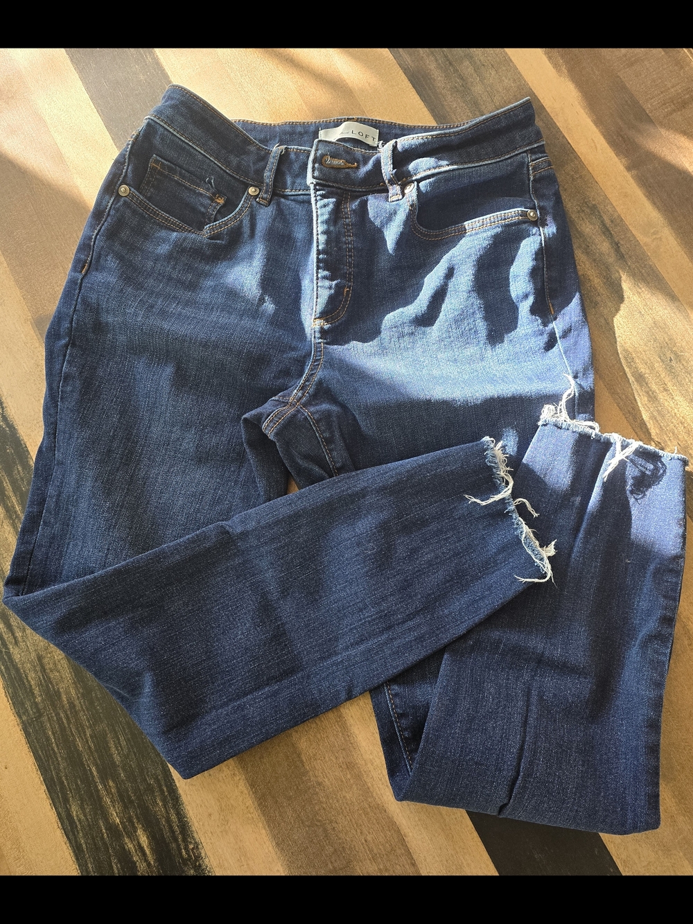 LOFT Dark Blue Cropped Ankle Jeans